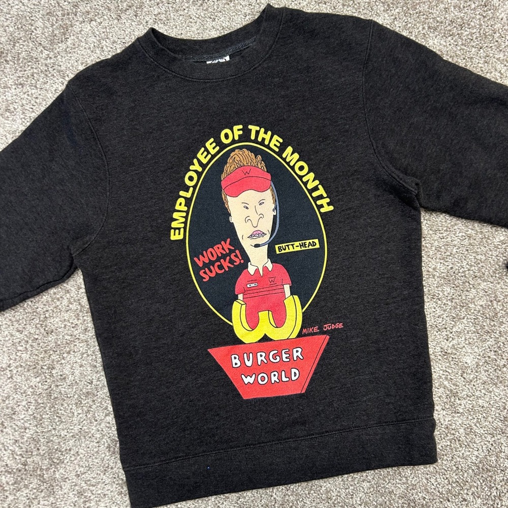 Beavis‎ & Butt Head Employee Of The Month Sweatshirt Men Size Small Burger World